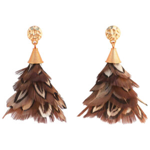 Brackish Marjan Pheasant Feather Petite Statement Earrings