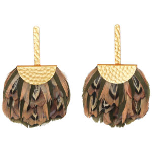 Brackish Coastal Grecian Handcrafted Feather Earrings