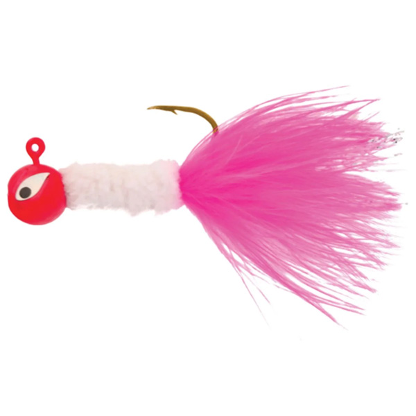 Eagle Claw Pro-V Crappie Chenille Jig Lures, 1/8oz - Pink/White 1 Eagle Claw Pro-V Crappie Chenille Jig Lures - Pink/White