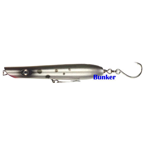 247 Lures Fish Stick Round-Bottom Pencil Popper Fishing Lure - Bunker 1 247 Lures Fish Stick Round-Bottom Pencil Popper Fishing Lure - Bunker