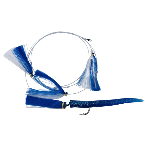 ChatterLures Joe Shute Daisy Chain - Blue/White with Blue RonZ Tail 1 ChatterLures Joe Shute Daisy Chain Fishing Lure - Blue/White with Blue RonZ Tail