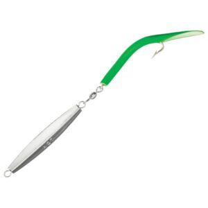 Tsunami Chrome Diamond Jig Lure with Tube Tail - Fluorescent Green