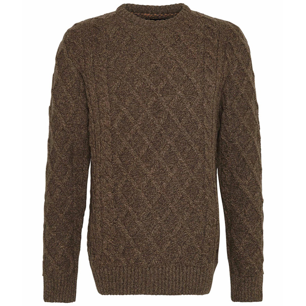 Barbour Stowford Cable-Knit Crew Neck Jumper - Navy or Olive 2 Stowford Cable-Knit Crew Neck Jumper - Olive