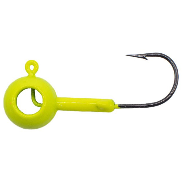 Leland's Lures Eye Hole Round Head Scent Holder Jig Lures, 1/8oz - Chartreuse 1 Leland's Lures Eye Hole Round Head Scent Holder Jig Lures - Chartreuse