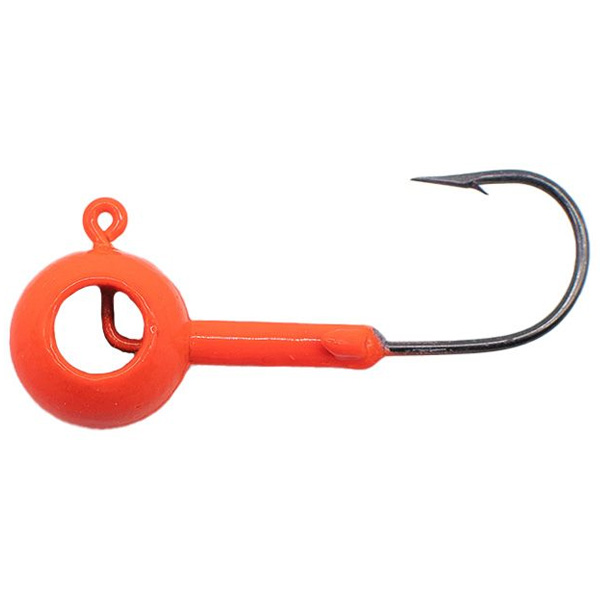 Leland's Lures Eye Hole Round Head Scent Holder Jig Lures, 1/8oz - Orange 1 Leland's Lures Eye Hole Round Head Scent Holder Jig Lures - Orange