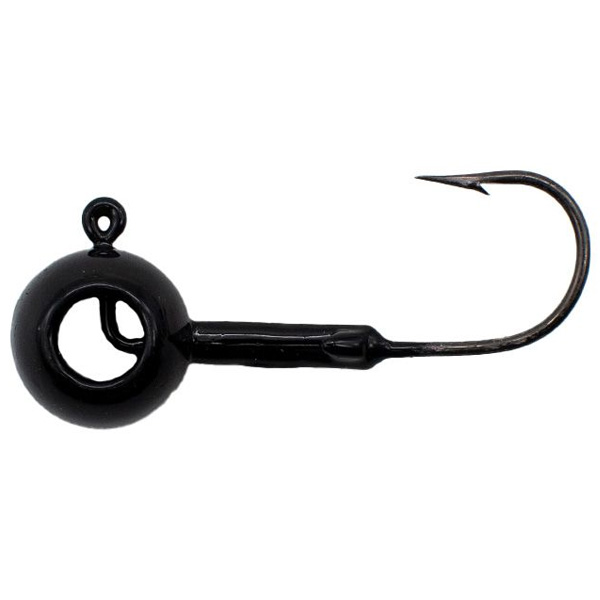 Leland's Lures Eye Hole Round Head Scent Holder Jig Lures, 1/8oz - Black 1 Leland's Lures Eye Hole Round Head Scent Holder Jig Lures - Black