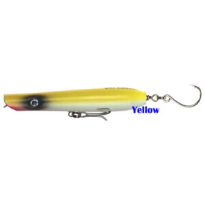 247 Lures Fish Stick Round-Bottom Pencil Popper Fishing Lure - Yellow