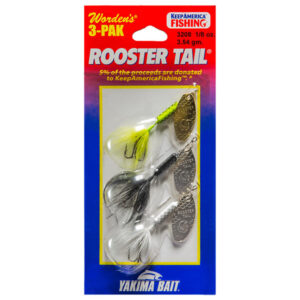 Yakima Bait Original Rooster Tail Treble Fishing Lures, 3pk