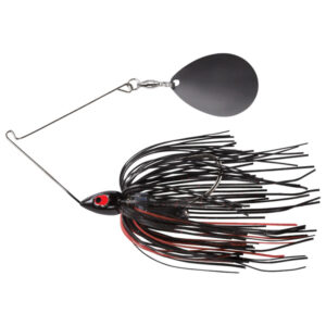 Lurenet War Eagle Night Time Painted Head Single Colorado Black Nickel Spinnerbait Fishing Lure - Black Red