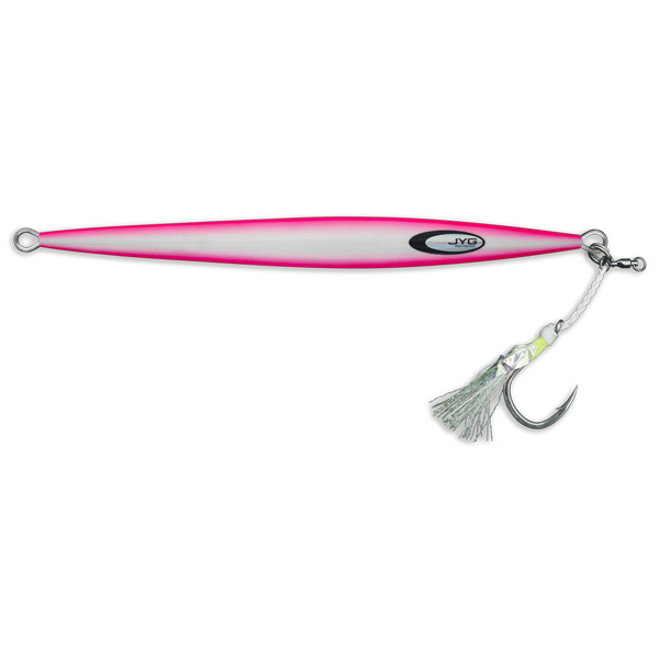 JYG Pro Fishing STRYKE Tuna Rigged Jig Lure, 240g - Pink Glow 1 JYG Pro Fishing STRYKE Tuna Rigged Jig Lure - Pink Glow