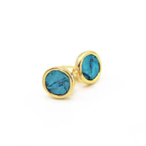 Teal Heron EDSTO EARINGS AQUA SEA GOLD