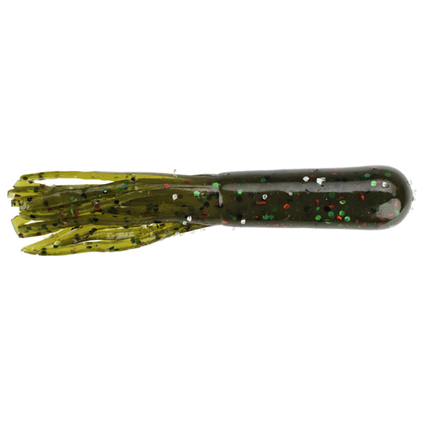 Strike King Bitsy Tube Soft Bait Lures - Green Pumpkin Red and Green Flake 1 Strike King Bitsy Tube Soft Bait Lures - Green Pumpkin Red and Green Flake